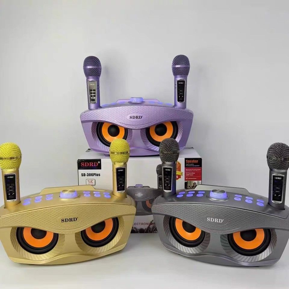 SDRD - SD306 Plus - Owl Family Karaoke Bluetooth Speaker with 2 wireless microphones (Category: Portable Audio Accessories) located in Singapore. Submitted by archnix (Listing ID 1380041738, Image 3). Description: Brand new. All colors available. Self collect or ninja van delivery +3.50.