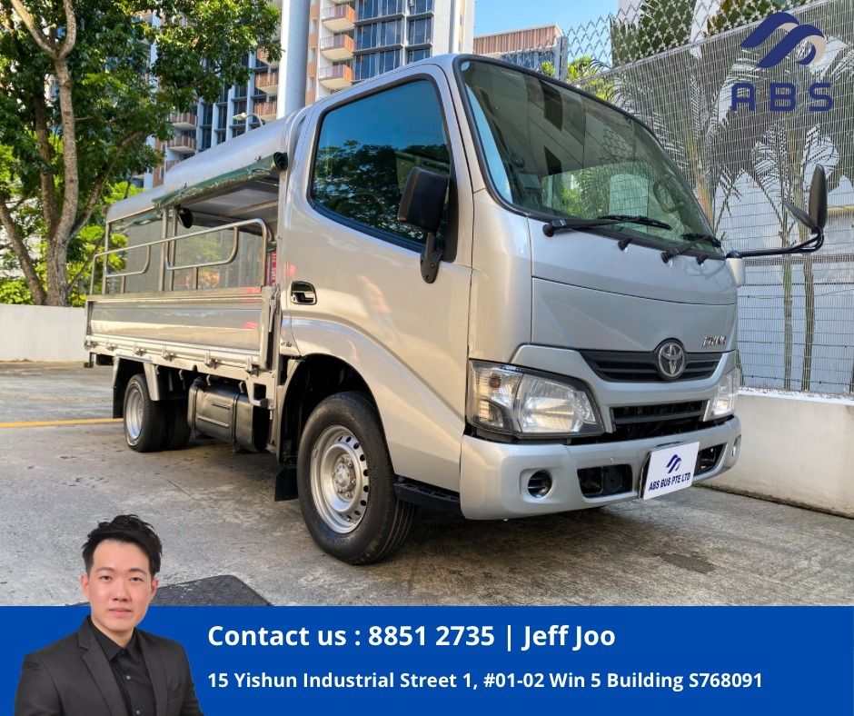 Toyota Dyna 150 (Category: Used Commercial Vehicles for Sale) located in Singapore. Submitted by jeffjoo_absbus (Listing ID 1380009179, Image 1). Description: Call to secure this unit now! tel:88512735 Jeff Joo 🚛 2019 Toyota Dyna 150 - 5MT 🚛 100% LOAN Approval !! 🔥 1 Owner Only, Previous Owner light user 🔥 🔥 💰 Price: $5x,988 ONLY | 💸 Monthly From: ONLY $12XX/month 🦋🦋 Comes with retractable canopy, if you don't like we can exchange for yo