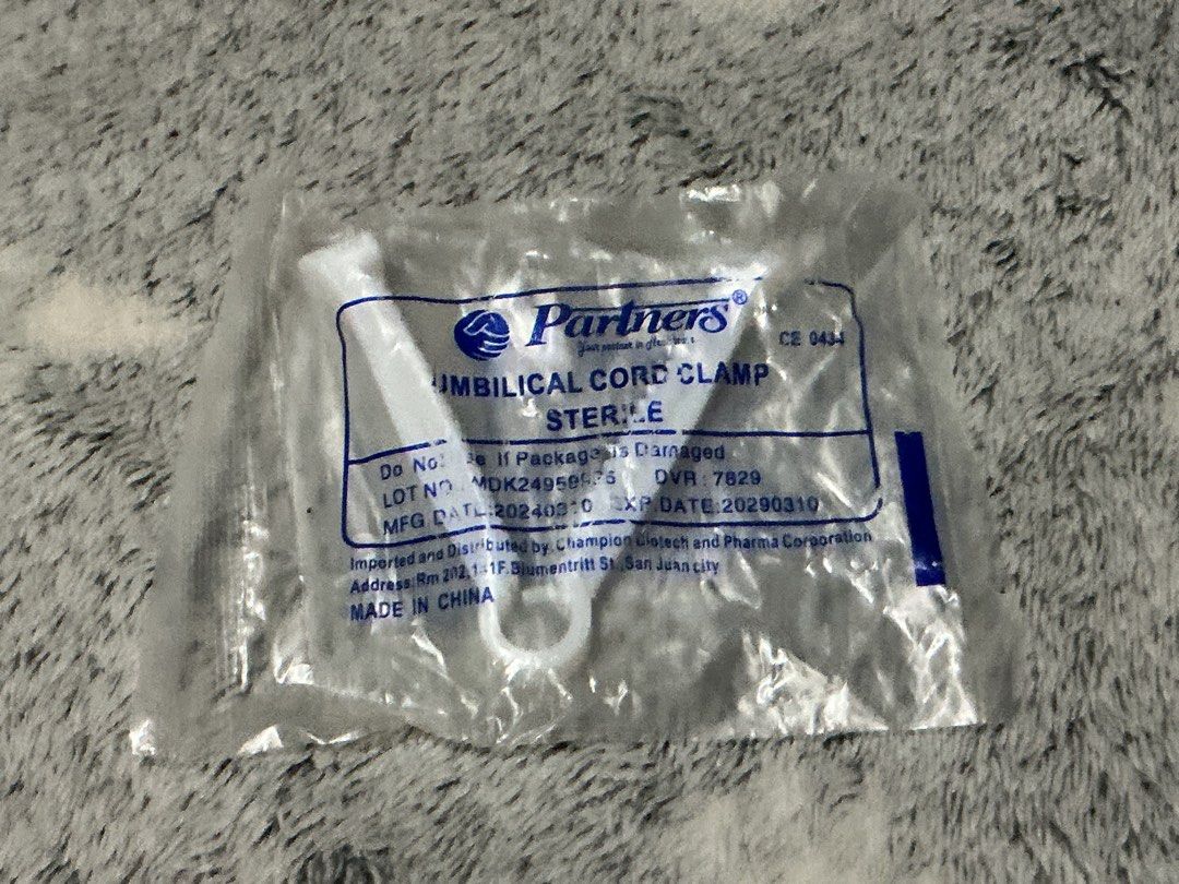 Umbilical cord clamp (Category: Medical Supplies & Tools) located in San Juan City. Submitted by riggieee (Listing ID 1380089691, Image 1). Description: - Pertners, umbilical cord clamp - sterile - sold per piece - expiry on: 2029/03/10.