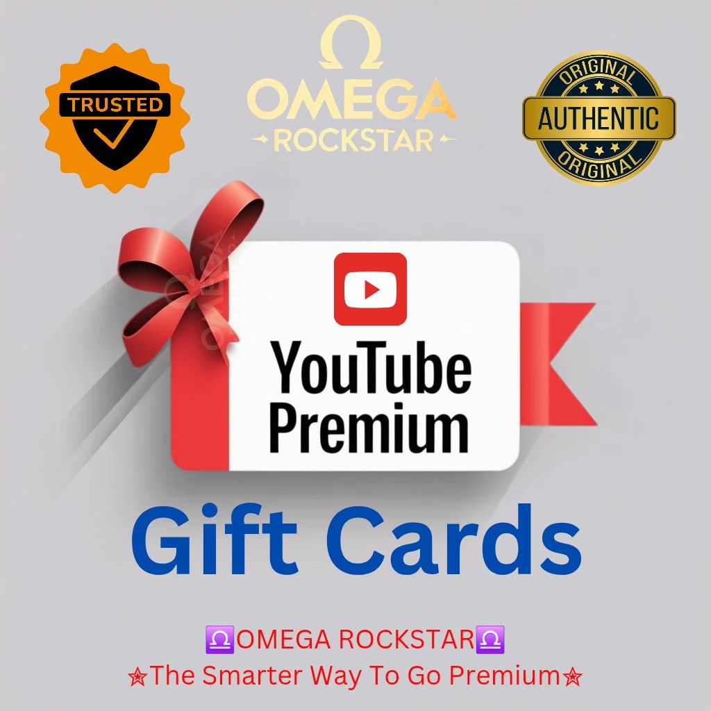 YouTube Premium Gift Cards *Upgrade Own Account* 📍Includes YouTube Music Premium📍⛔️Not Netflix/ Spotify/ Google Drive/ Apple iCloud⛔️63226184517634111