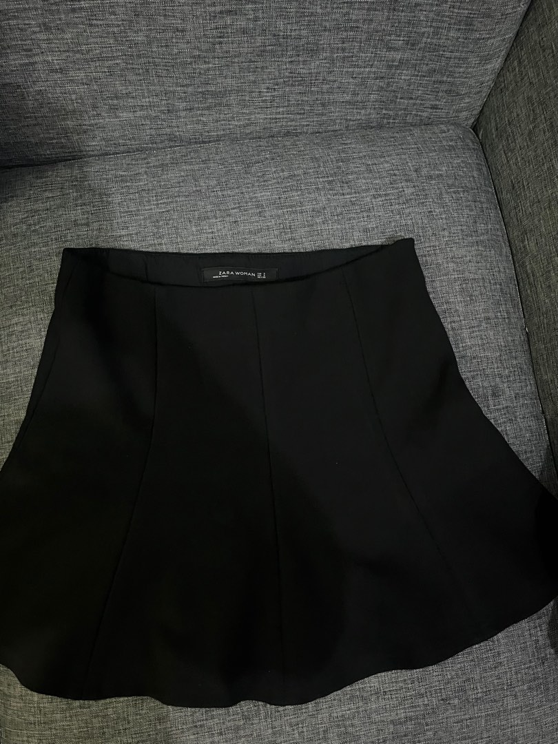 ZARA SKIRT (DRESS / ROK ZARA) BLACK, Fesyen Wanita, Pakaian Wanita ...