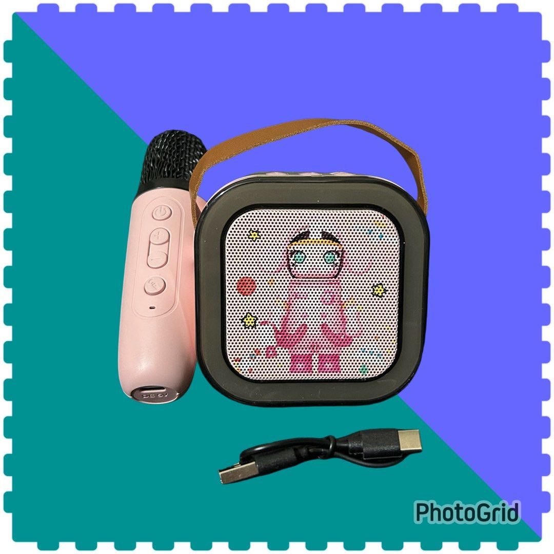 由 sweetgirlbaby (刊登 ID 1380231605，圖片 1) 提交，位於 新北市 (New Taipei) 的 甜心 🛍️可愛圖案方型手提藍牙音響 藍牙喇叭 附麥克風 全新🏖 (類別：可攜式音響設備)，說明：這個藍牙音響是全新的🍡 音響高8.5cm 寬8.5cm 麥克風長13cm usb充電🔋 娃娃機夾到的 ⚠️寄出前會先試試看商品是否正常⛱️ ⚠️售出不退換。
