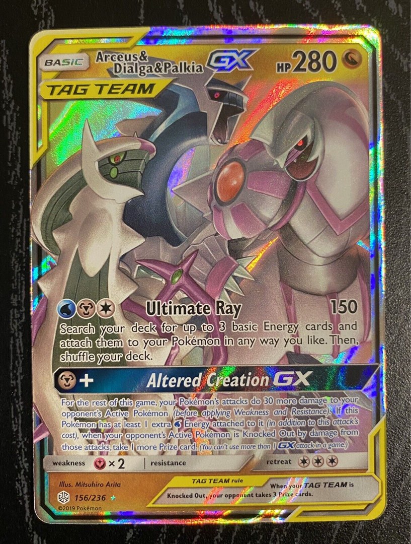 Arceus & Dialga & Palkia GX Tag Team - 156/236, Hobbies & Toys, Toys ...