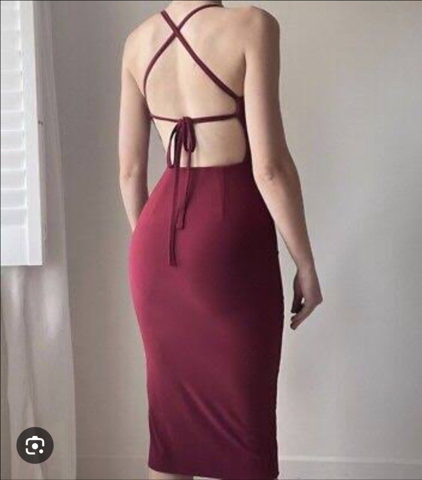AYM halter midi dress with slit (Category: Dresses) located in Quezon City. Submitted by thingers (Listing ID 1380293137, Image 3). Description: Got this from an AYM mystery box. Black sweetheart halter neckline with a really nice tie back design and a slit up the leg. Double layer fabric that doesn't show lines! Really comfortable. RFS: Decluttering (Photos are from the brand page to show details. Can take photos upon request).
