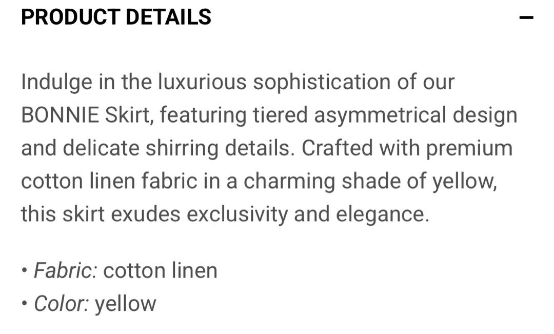 BAYO Yellow Linen Skirt (Category: Skirts) located in Taguig. Submitted by __jsww (Listing ID 1380276473, Image 2). Description: Medium Used once.