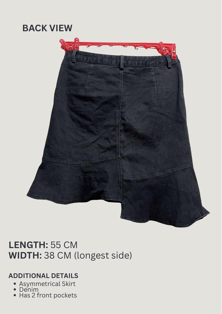 Black Denim Skirt (Category: Skirts) located in Manila. Submitted by withmach (Listing ID 1380293159, Image 2). Description: ⋆𐙚₊ SELLING PRE-LOVED SKIRTS ₊𐙚⋆ ୨ৎ PAYO ୨ৎ Price: 119 each ୨ৎ MOP: Gcash only ୨ৎ Delivery: Lalamove, Grab, Joyride, Angkas, & J&T (BUYER PAYS SF) ୨ৎ Details are posted on the photo !! ⸜(｡˃ ᵕ ˂ )⸝♡ .