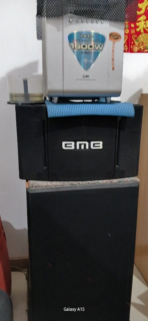 BMB Speakers, Samsung TV, and Audio Components (Category: Other Audio Equipment) located in Singapore. Submitted by christinaliew9 (Listing ID 1380135928, Image 1). Description: Complete home entertainment setup for sale! Includes BMB speakers, Samsung TV, and audio components. All in good working condition. Contact for details..