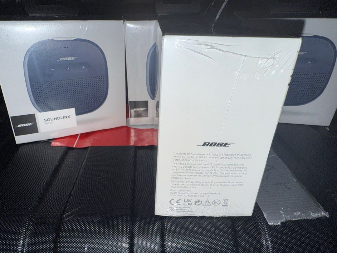 BOSE (Category: Soundbars, Speakers & Amplifiers) located in Quezon City. Submitted by leonidabert (Listing ID 1380138047, Image 3). Description: BOSE SoundLink Micro Bluetooth® Speaker BRANDNEW Dimensions/weight • Speaker: 3.87” H 3.87” W 1.37” D (10.24 oz) • Micro-B USB port • Box: 12 cm L x 7 cm W x 12 cm H (0.5 kilo) What’s in the box • SoundLink Micro Bluetooth speaker • USB charging cable #bose, #bluetooth, #usb, #wifi, #speaker, #notjbl, #