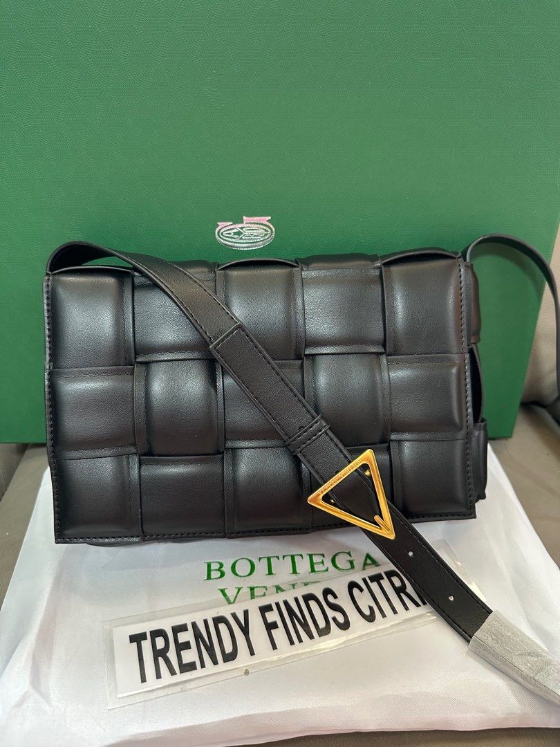 Bottega padded cassette bag (Category: Luxury Bags & Wallets) located in Manila. Submitted by trendyfindscitrine (Listing ID 1380158534, Image 2). Description: Size 26 x 18 x 8 cm Genuine calfskin leather .