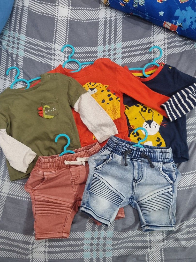 Boys Clothes (Category: Babies & Kids Fashion) located in Singapore. Submitted by reviveresale (Listing ID 1380205421, Image 1). Description: long sleeve all from MotherCare shorts from Cotton On baby suitable for 1-3months bby..