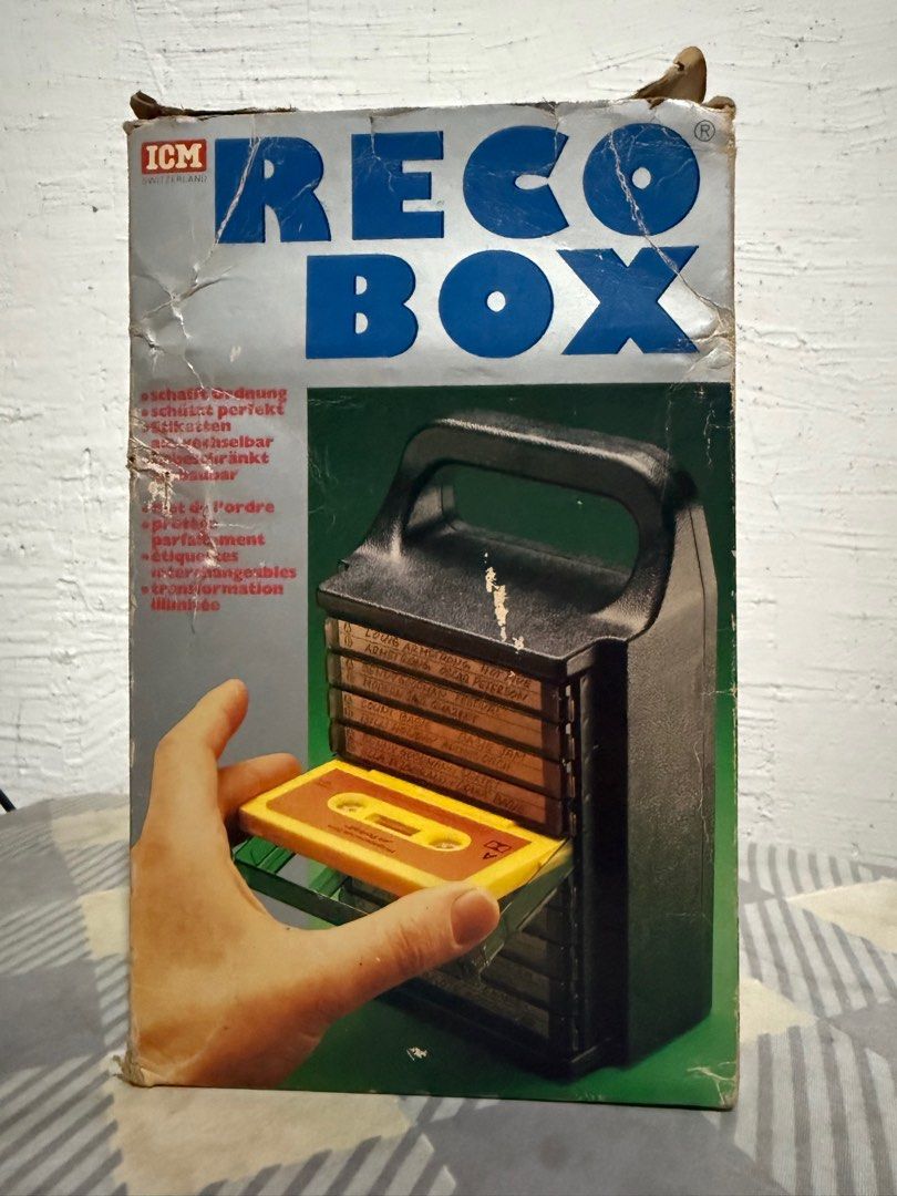 Cassette tape caddy (for hubad tapes) (Category: Portable Audio Accessories) located in Manila. Submitted by trueethnicvibe (Listing ID 1380225091, Image 1). Description: Cassette tape caddy for your hubad tapes or bring-in-cassette tapes on the go. A good storage case comes with its original box (vintage) and blank labels for organizing. Plastic material and can store 10 cassettes..
