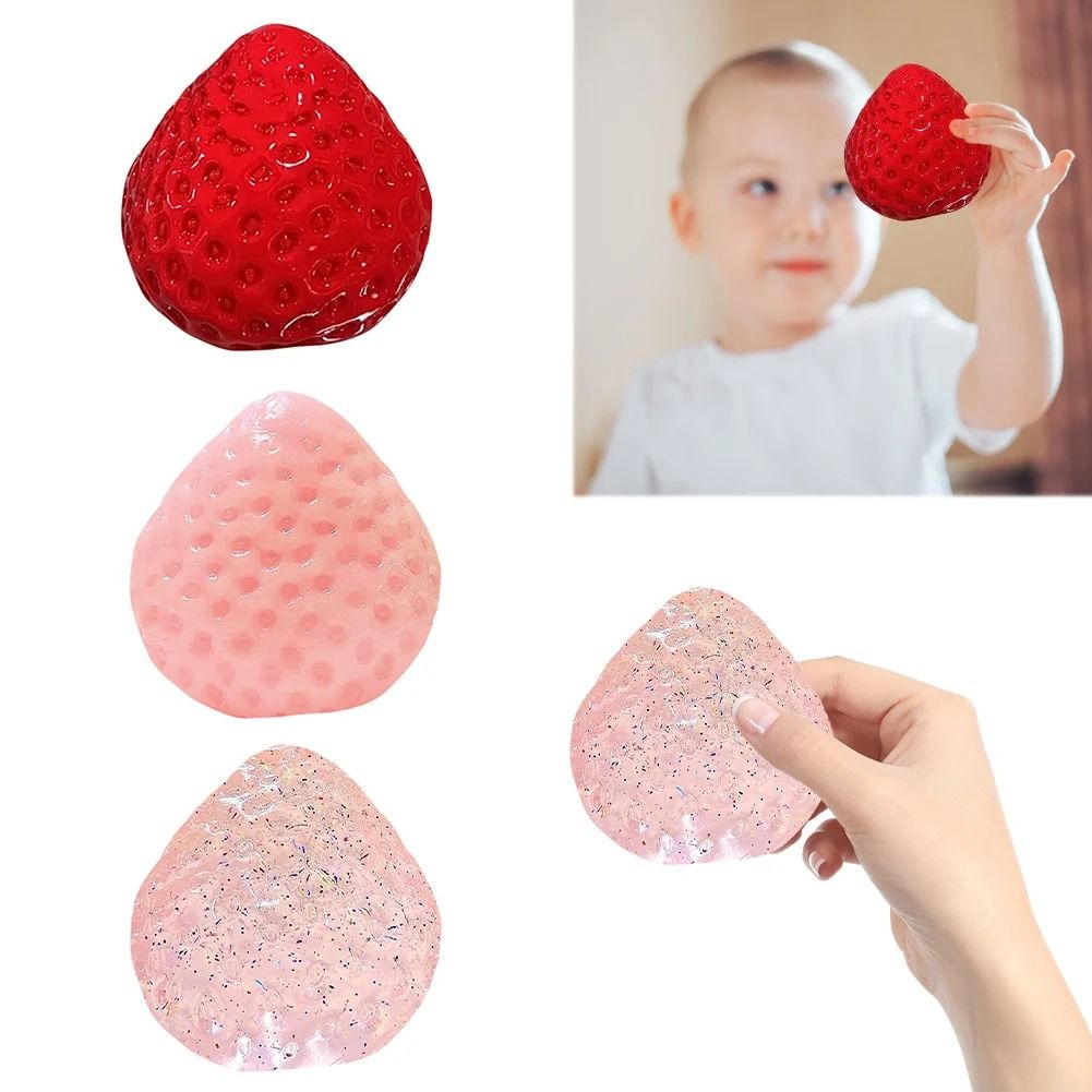 Cute Strawberry Squeeze Toy Reusable Kawaii Squishies PVC Toy Big