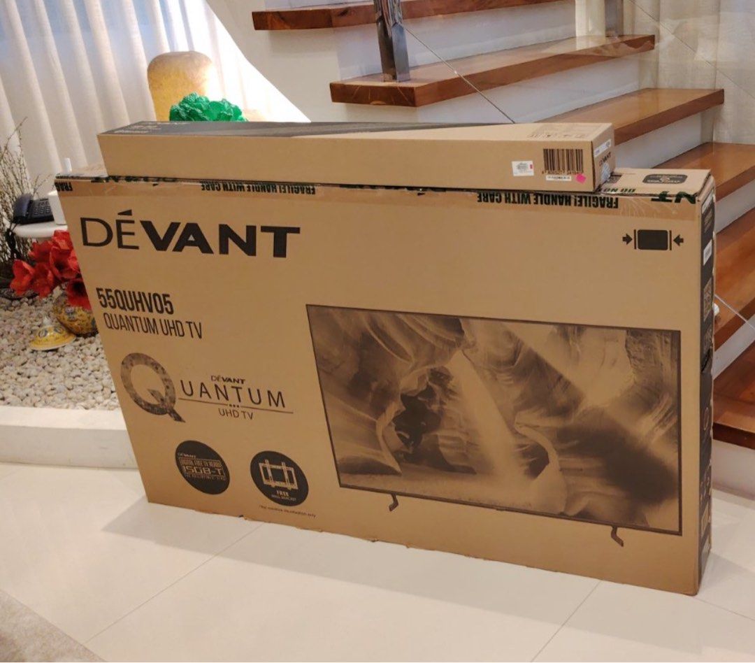 Devant 55” SMART TV (Category: TV) located in Makati City. Submitted by my.closet.sale (Listing ID 1380272124, Image 1). Description: Devant Quantum UHD 55QUHV05 55-inch, 4K UHD, Smart TV, HDR10+, Dolby Vision Pick up loc - Makati RFS: Bought as a gift, but didn’t push through.