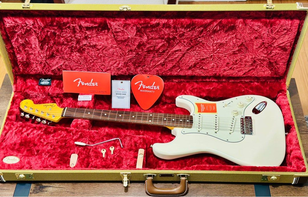 Fender Stratocaster Traditional II 60’s (Category: Musical Instruments) located in Quezon City. Submitted by shredplayer (Listing ID 1380146115, Image 1). Description: Fender Stratocaster Traditional II 60’s Olympic White Brand new Made in Japan Brand new Fender hard case Fender Cable Fender picks Fender strap Complete Accesories Trade + Cash welcome..