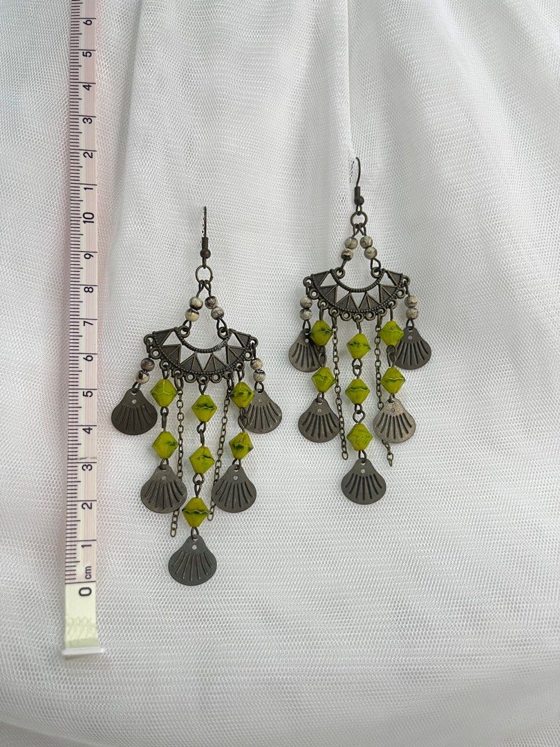 Green Boho Ethnic Chandelier Dangling 2000s Earrings (Category: Earrings) located in Quezon City. Submitted by zora.ph (Listing ID 1380137154, Image 2). Description: .