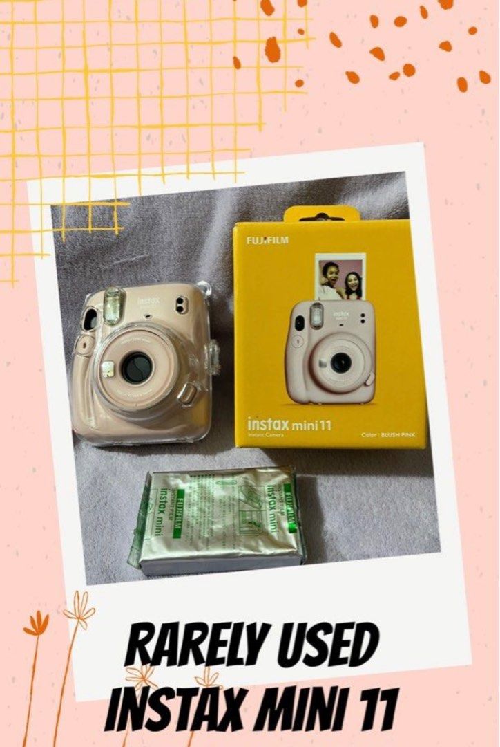 Instax mini11 (Category: Cameras) located in Batangas. Submitted by pixie_clearance (Listing ID 1380239079, Image 1). Description: Rarely used Blush (color) With box.