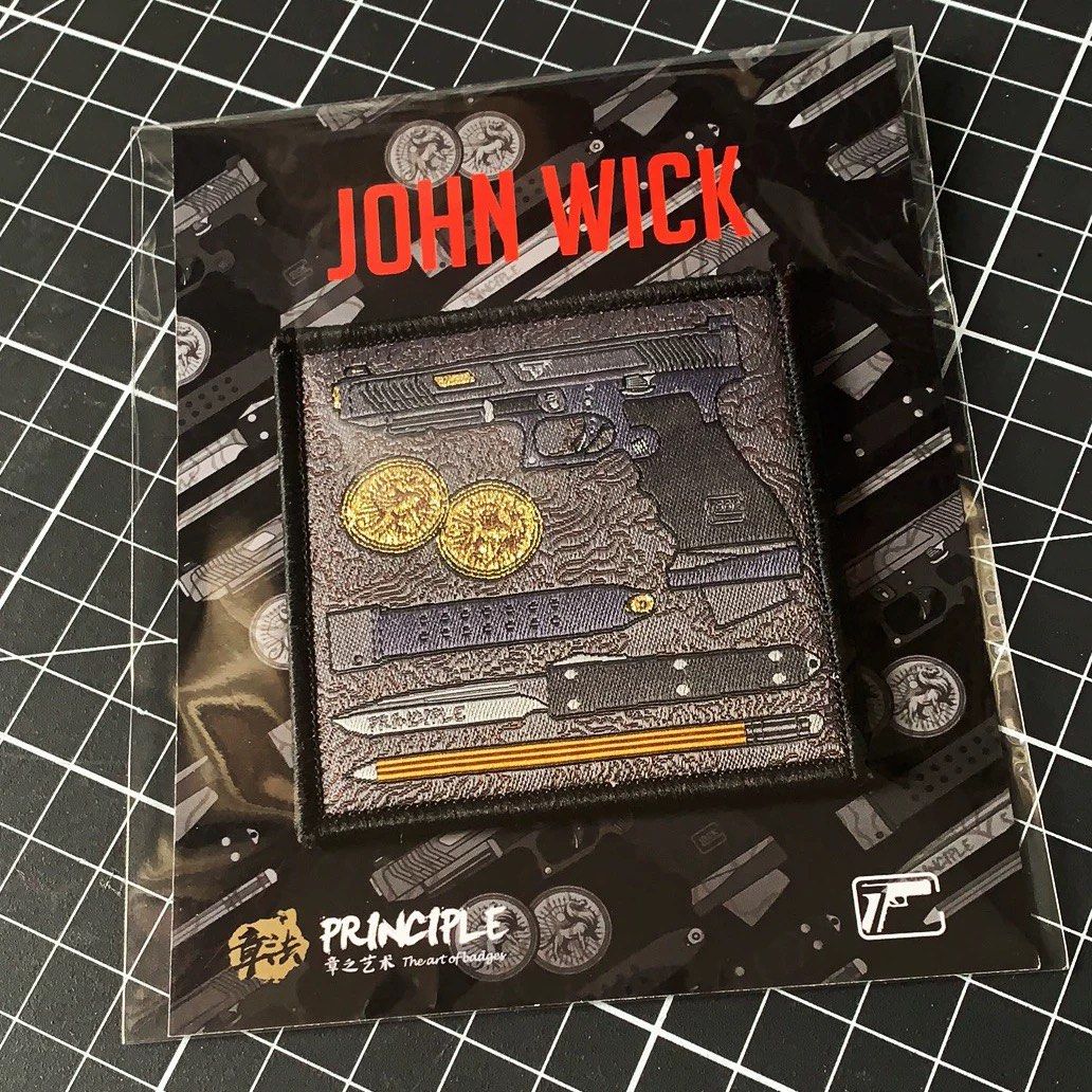 John wick patch (Category: Announcements) located in Singapore. Submitted by satu_macam (Listing ID 1380141212, Image 1). Description: Dimension 7 x 7 cm .