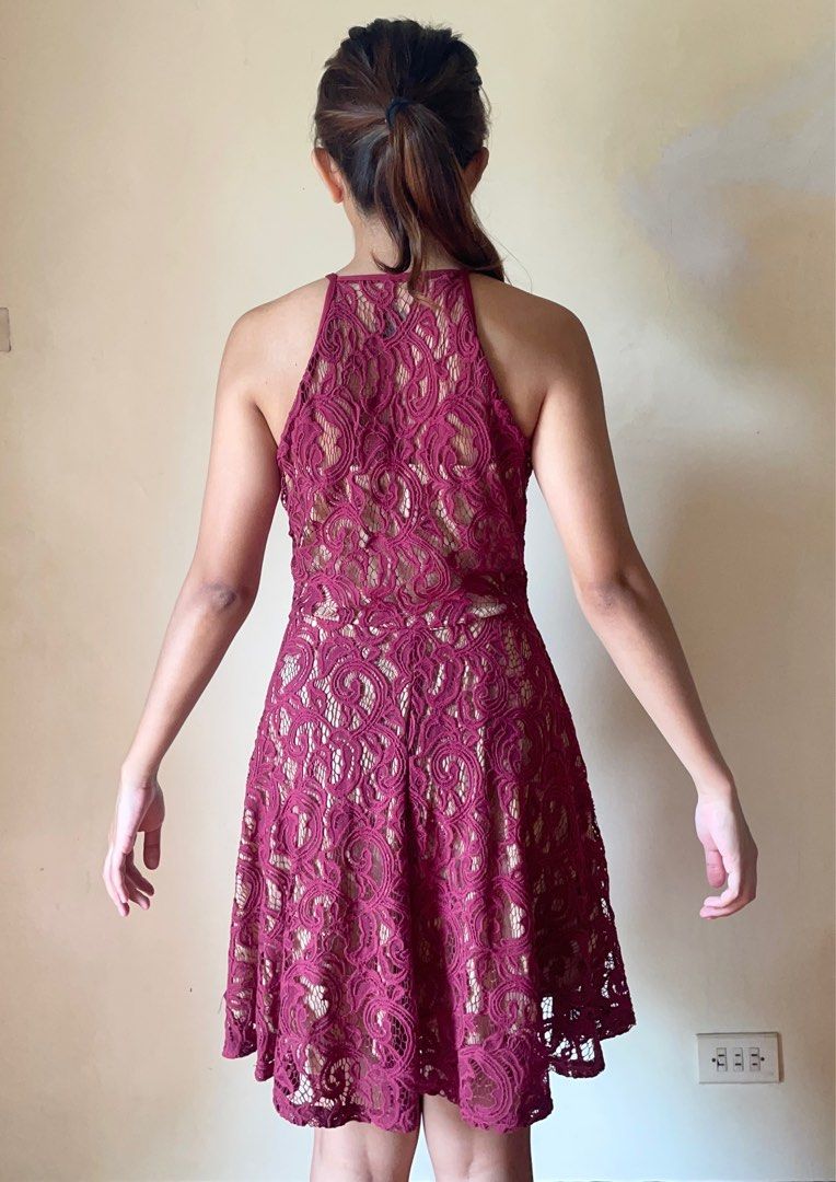 Lacy Formal Dress (Category: Dresses) located in Caloocan City. Submitted by _declutterbym (Listing ID 1380178343, Image 2). Description: Brand: SM Department store - It Girl Size: Small.