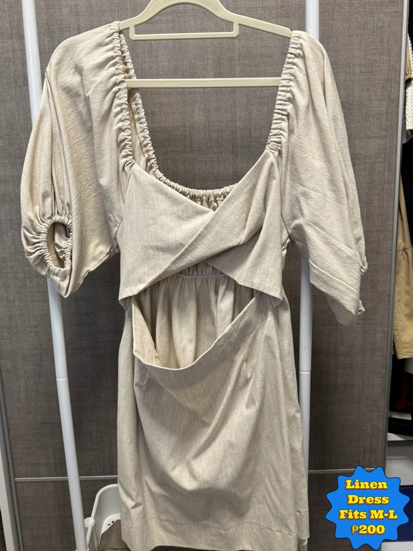 Linen Dress (Category: Dresses) located in Quezon City. Submitted by niniloves (Listing ID 1380209463, Image 1). Description: • Custom made • Fits L-XL frames • Has pocket.