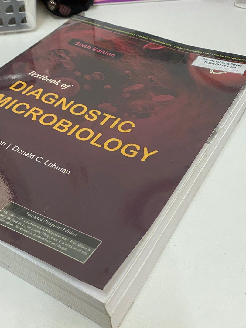 mahon 6th edition medtech book (Category: Textbooks) located in Imus. Submitted by littlekerubin (Listing ID 1380194423, Image 2). Description: FOR SALE: MAHON 6TH ED Diagnostic Microbiology (Mahon, 6th ed.) ₱1,350 only lightly used bc we have transes / with minimal annotations and highlight. 📍 imus, cav 🧾gcash, gotyme, bpi 📦 lalamove, j&t.