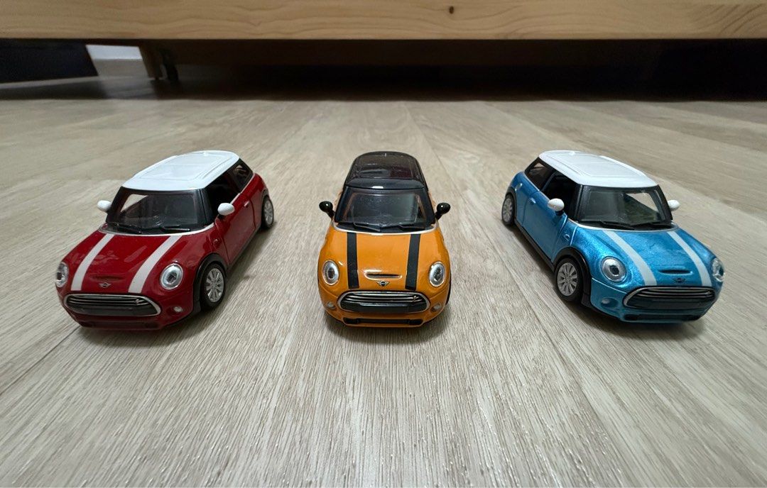Mini Cooper S. Pullback (Category: Vehicle & Diecast Models) located in Singapore. Submitted by mvroo (Listing ID 1380159581, Image 1). Description: Collection of Mini Cooper S. Pullback model cars. Available in blue, red, and yellow. Each car features detailed design and rolling wheels, as well as being able to be pulled back and move forward on its own. Perfect for collectors or gifts. P.S. These cars are exclusive and rare to get because of it