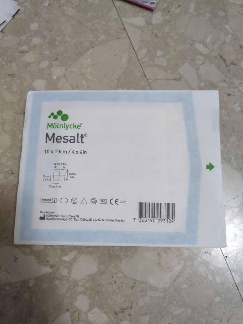 Mlnlycke Mesalt Wound Dressing 10x10cm, Health & Nutrition, Medical  Supplies & Tools on Carousell
