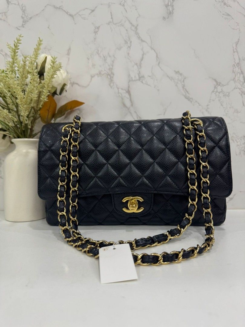 One Day Sale $7990! Full Set Chanel Classic Medium Flap (Category: Bags & Wallets) located in Singapore. Submitted by i1bag (Listing ID 1380170686, Image 1). Description: One Day Sale CHEAPEST in market! Full Set Chanel Classic Medium Flap Black Caviar GHW RTP close to $16k.