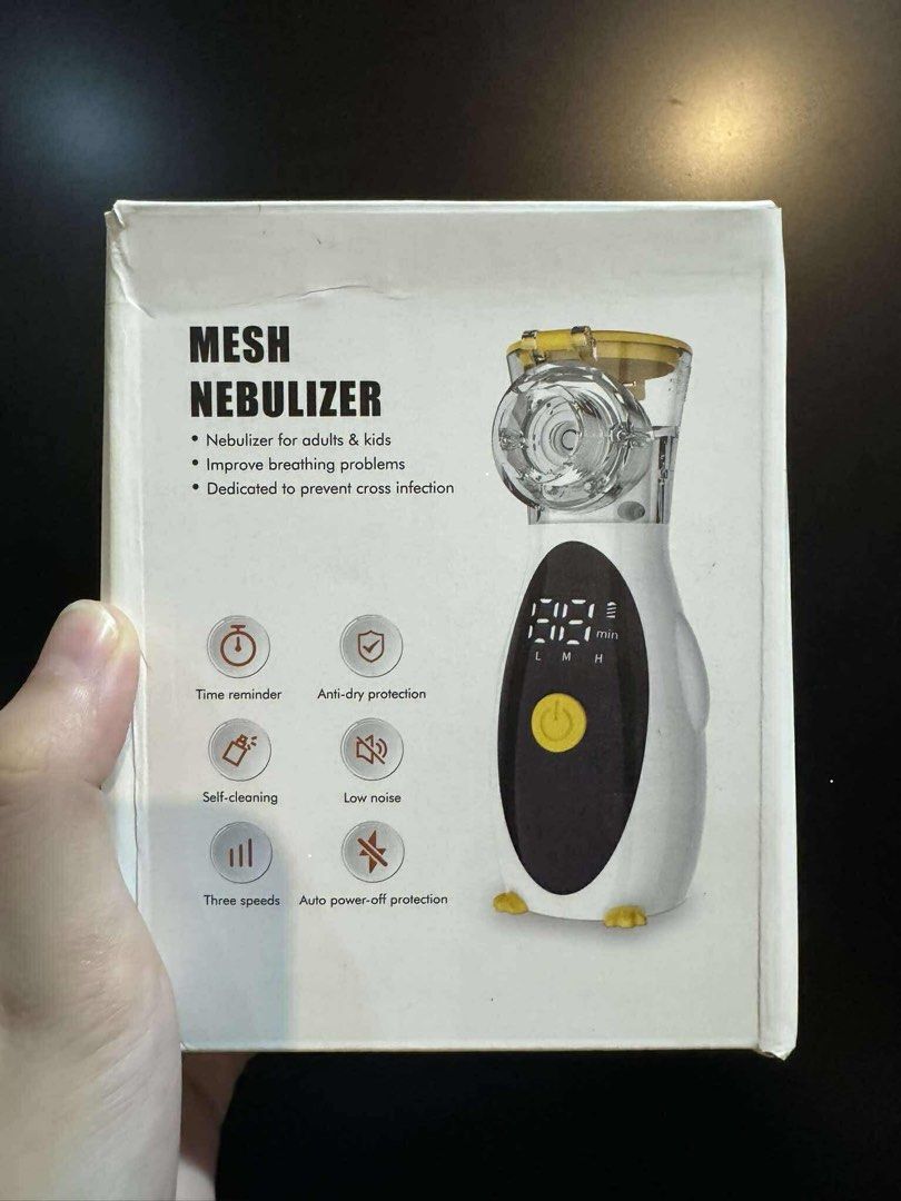 Rechargeable Portable Nebulizer (Category: Medical Supplies & Tools) located in Manila. Submitted by gayle.v (Listing ID 1380202331, Image 1). Description: Brand New Complete Set - Rechargeable - No noise - Ready to use - For all ages Inclusions: - Nebulizer - Adult mask - Child mask - Mouthpiece - USB Cord .