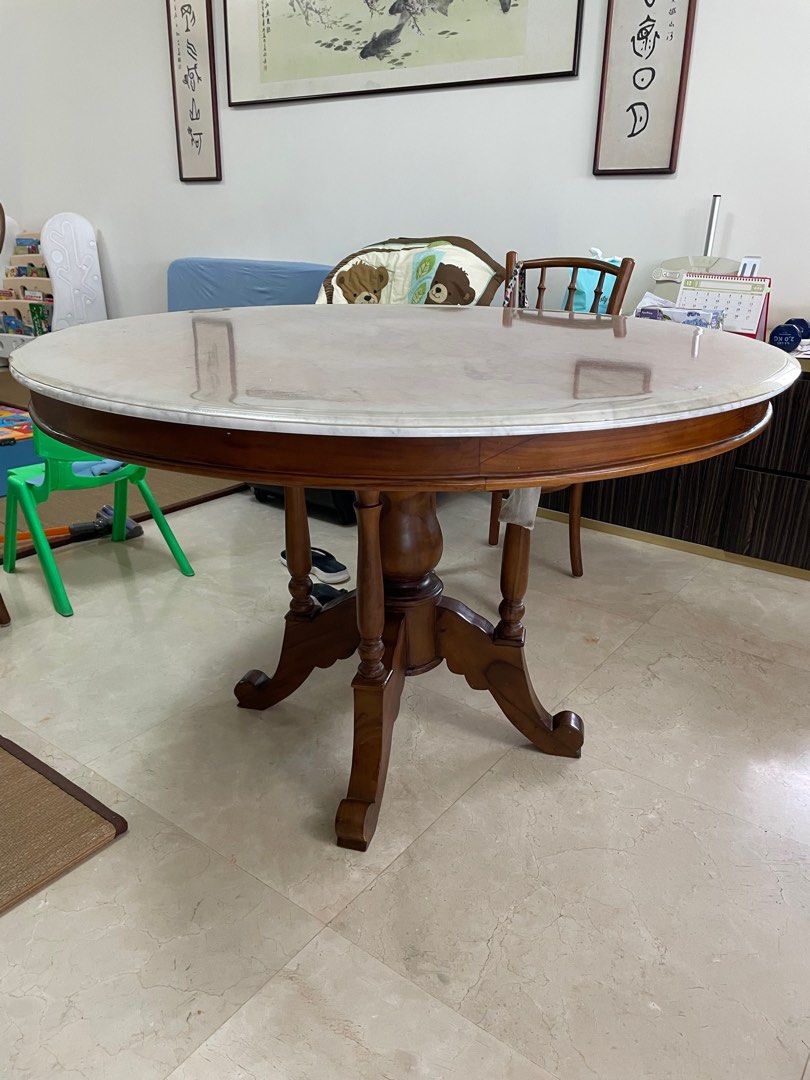 Round Marble Top Dining Table