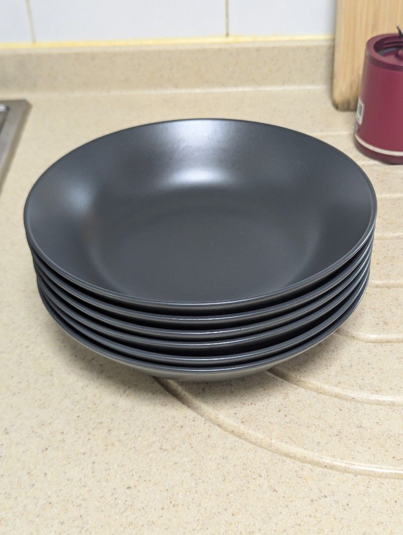 Dark Gray Ikea Grey Dishes Set Of IKEA Dark Grey Plates, Furniture