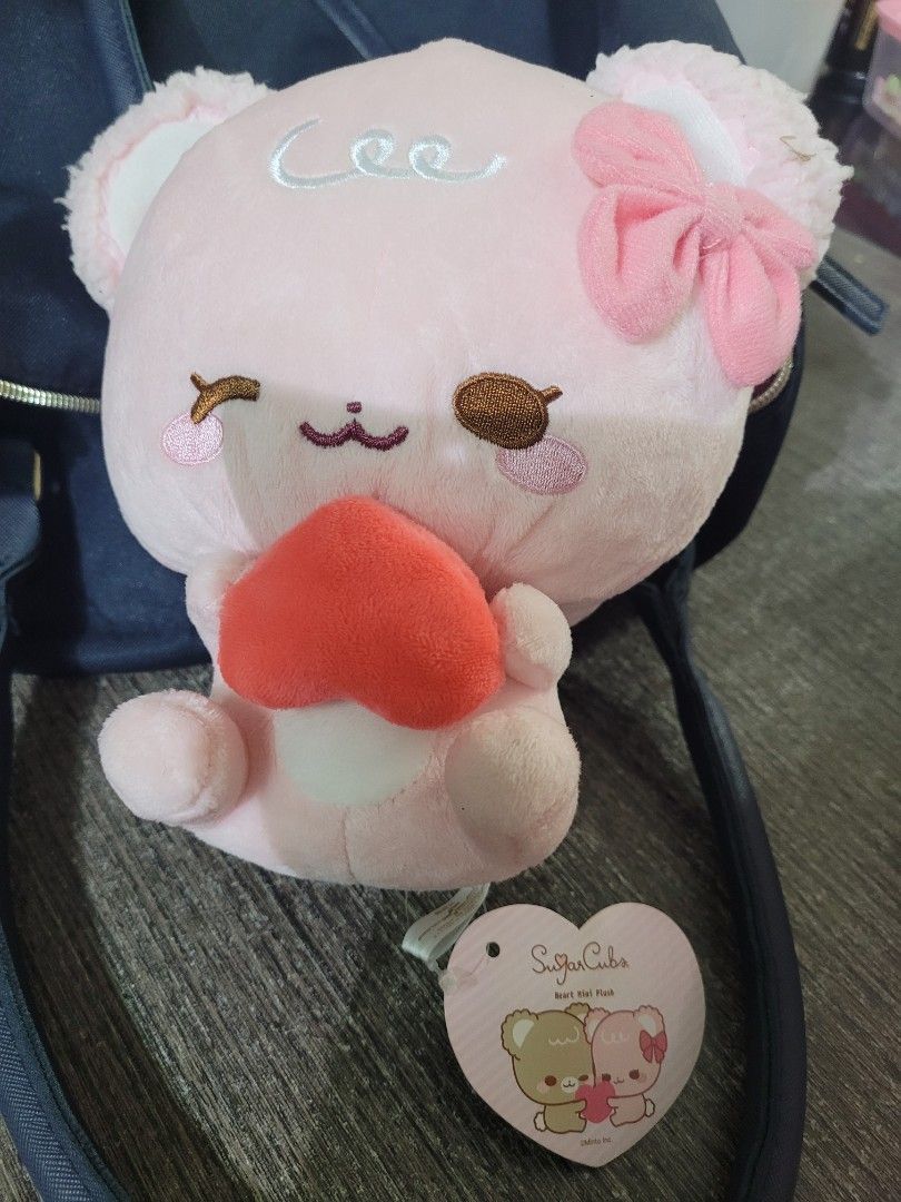 SugarCubs Pink Latte Heart MINI Plush 18cm, 興趣及遊戲, 玩具& 遊戲