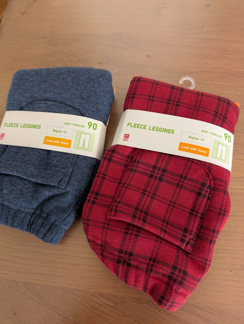 Uniqlo Fleece Leggings - Size 90 (Category: Babies & Kids Fashion) located in Singapore. Submitted by ynwanne (Listing ID 1380158907, Image 1). Description: - Brand new Uniqlo fleece leggings - Available in blue and red plaid - Size 90, about 1-3 years old - Soft and comfortable material Selling because bought the wrong size Buy 1 for $8, 2 for $12 .