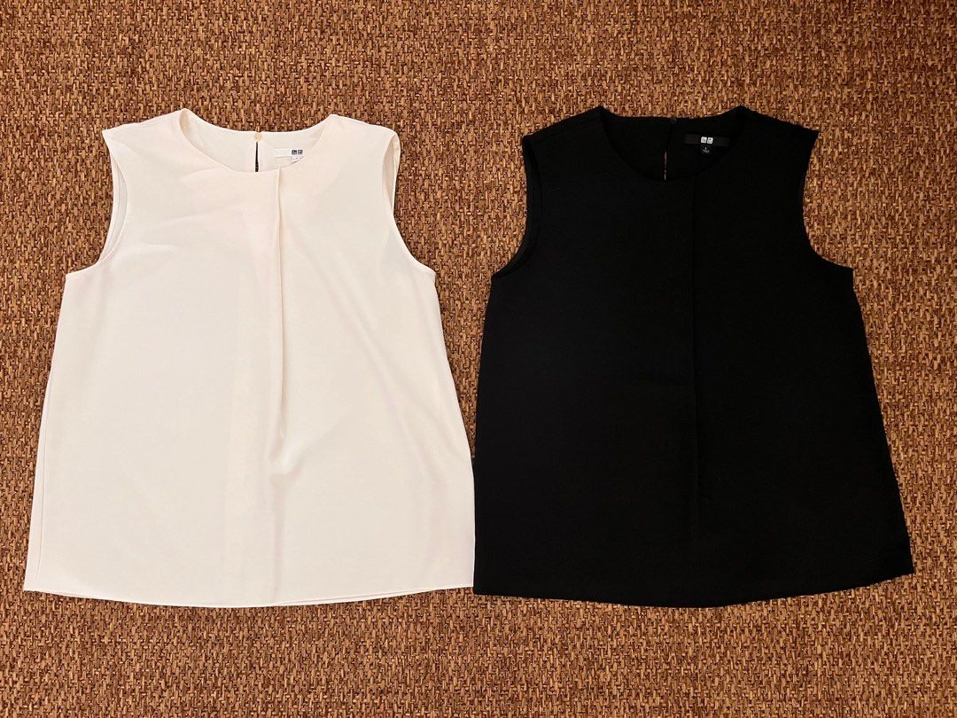 Uniqlo Tops (Category: Sleeveless) located in Paranaque City. Submitted by threadup (Listing ID 1380109777, Image 1). Description: Selling as a bundle. Size Small. Good condition..