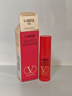 VALENTINO V-LIGHTER FACE BASE & TOP COAT DUAL-USE LIQUID ILLUMINATOR HYDRATE, SMOOTH AND HIGHLIGHT 5ml sample ROSA NEW64229817623299110