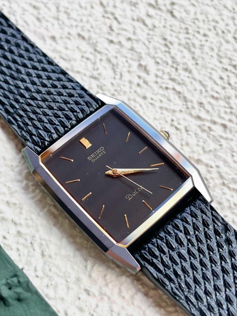 90s Vintage Seiko Dolce 超硬ケース タンク ギョーシェ盤 VINTAGE 