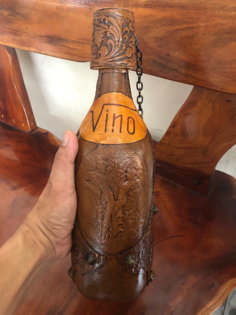 Vintage Vino Leather Empty Wine Decanter, Spain (Category: Wine Cellar & Storage) located in Imus. Submitted by ABrielleC (Listing ID 1380199295, Image 3). Description: Made in Spain Empty Wine Bottle Covered with Leather Capacity-1liter Height-13inches First to pay Loc Imus Cavite.