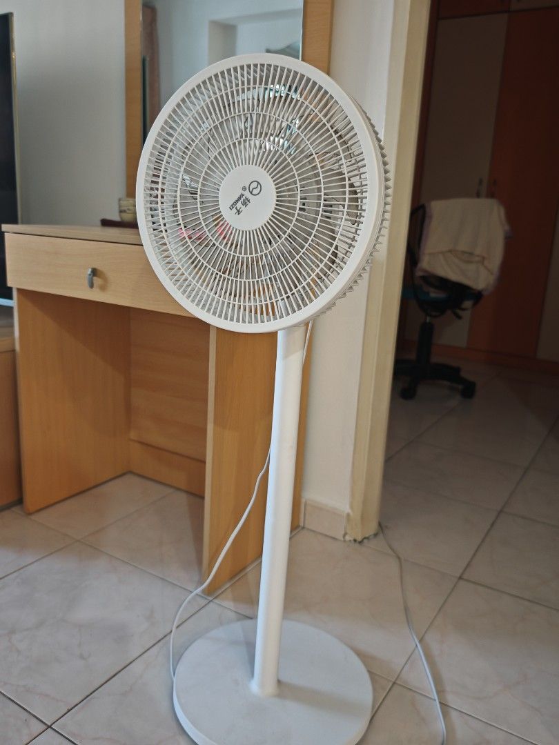 White Standing Fan