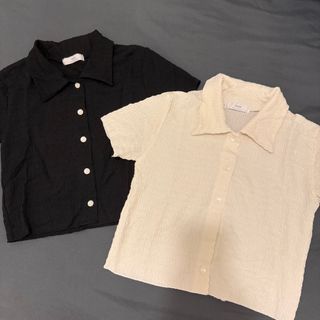 女裝皺褶紋上衣Women Top (Black/Beige) made in Korea64242489688835110