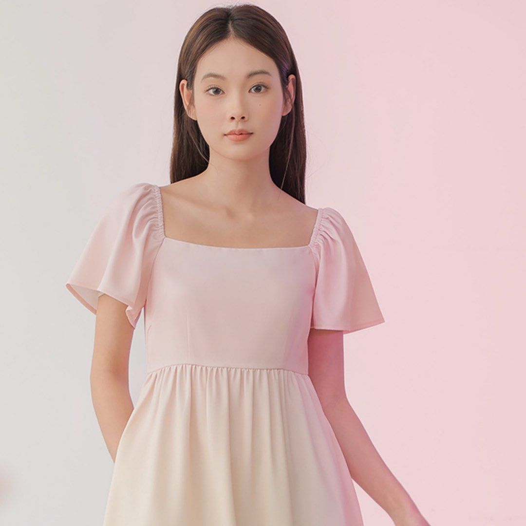 (XL) Fayth Paradise Flutter Sleeve Midi Dress in Dusk, Women's Fashion ...