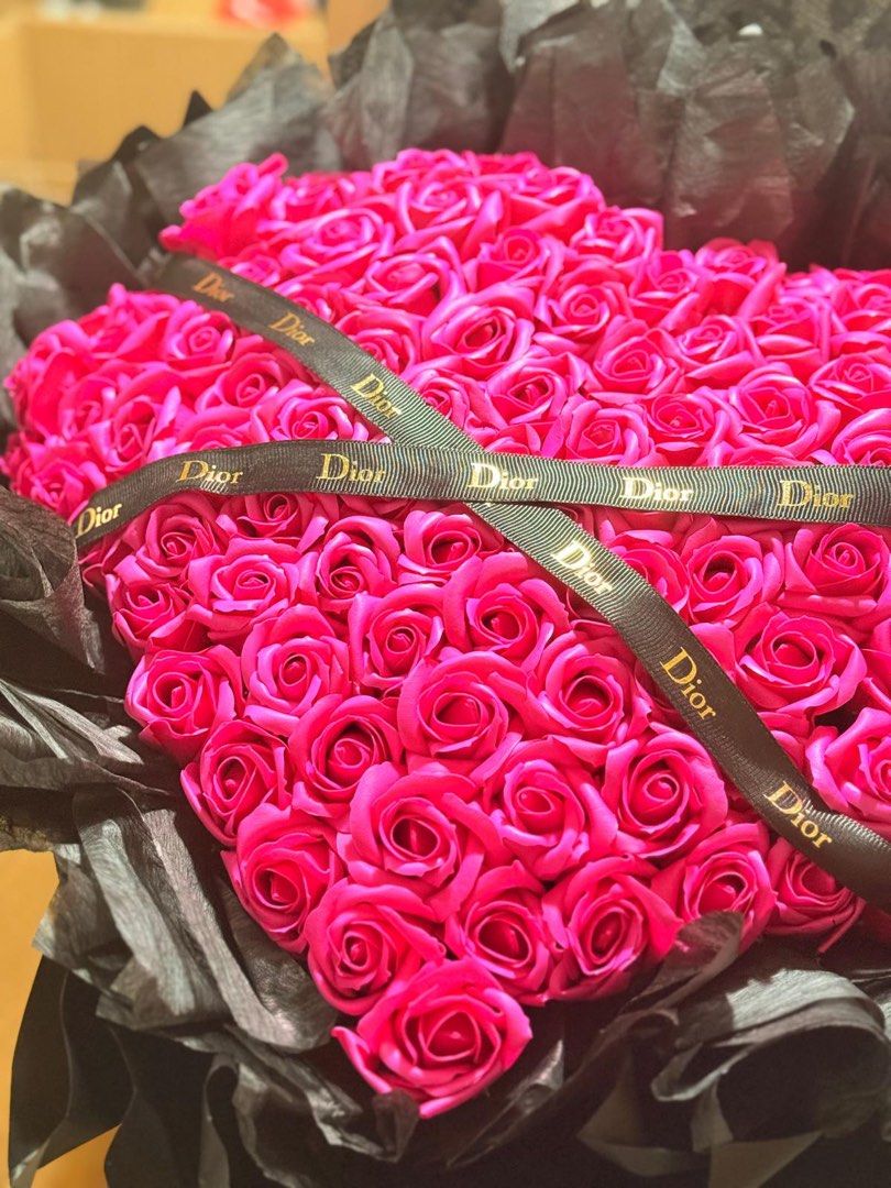 33/52/99 stalks roses Heart shape external soap flower bouquet for