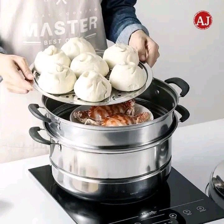 3 layer stainless food steamer (Category: Cookware & Accessories) located in Manila. Submitted by ashleyeshk1320 (Listing ID 1380367450, Image 2). Description: 3 layer stainless food steamer.
