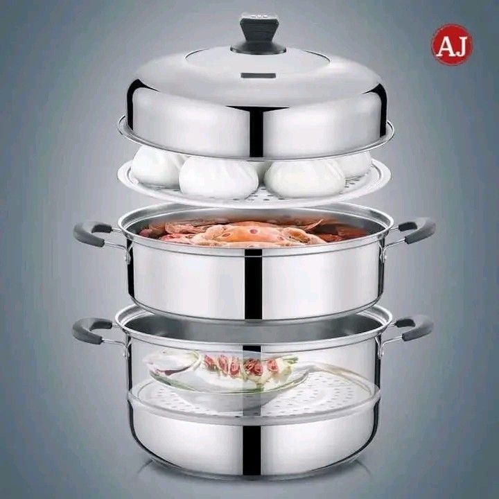 3 layer stainless food steamer (Category: Cookware & Accessories) located in Manila. Submitted by ashleyeshk1320 (Listing ID 1380367450, Image 3). Description: 3 layer stainless food steamer.