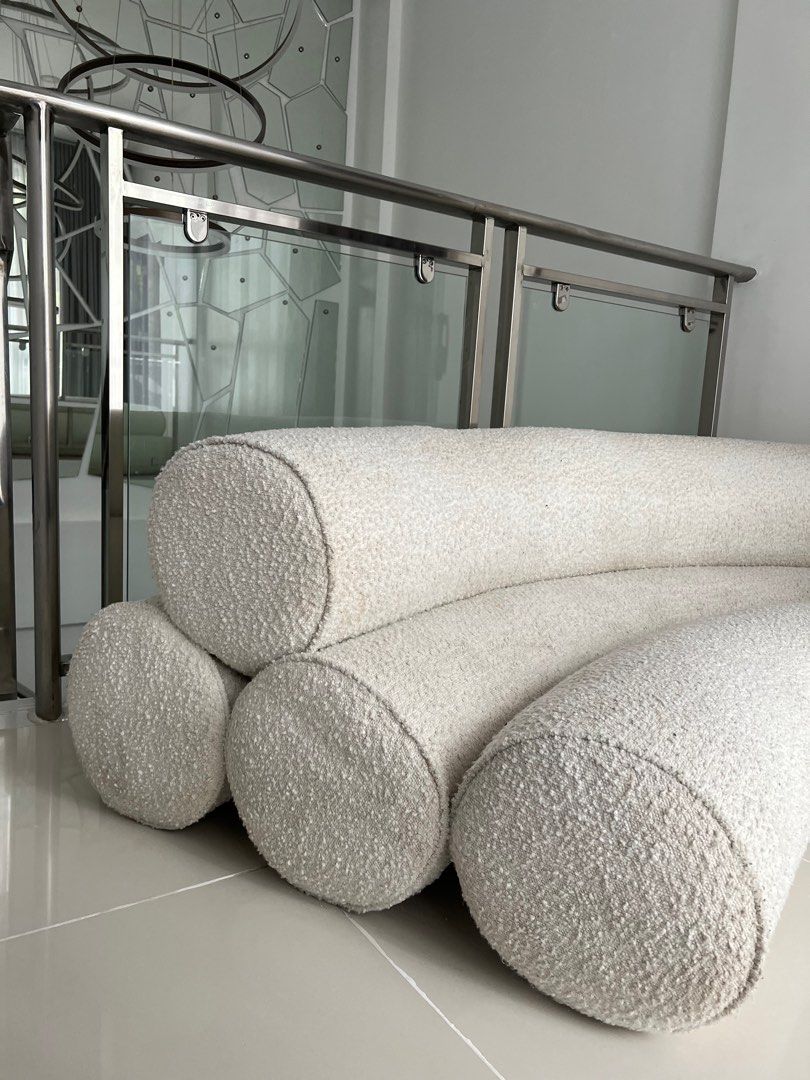 3 Seater Couch (Bouclé Fabric) (Category: Sofas) located in Tagaytay City. Submitted by beyprie (Listing ID 1380355237, Image 2). Description: Needs cleaning Original price ₱79,000 (see last photo for the invoice).