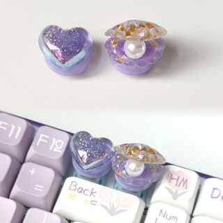 Handmade Purple Shell Keycaps64202085670785110