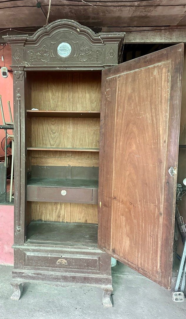 Antique cabinet (Category: Shelves, Cabinets & Racks) located in Cavite. Submitted by teamhd (Listing ID 1380442748, Image 3). Description: For sale 70 year old antique cabinet All still in original parts except lock, handle and hinge 👉 70 year old (estimated) 👉 224 x 81 x 50 cm 👉 negotiable upon viewing 👉 for sale as is .