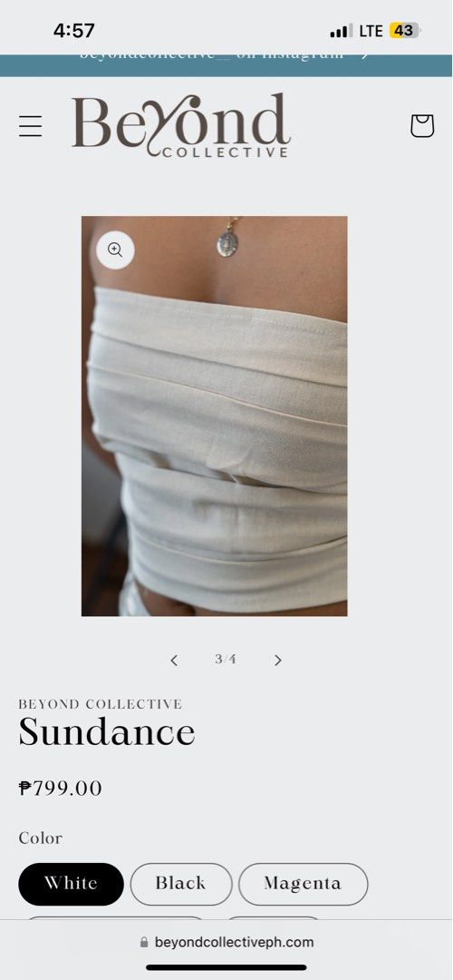 Beyond Collective Sundance Top (Category: Sleeveless) located in Quezon City. Submitted by declutterwithgel (Listing ID 1380466067, Image 1). Description: Avail in White, Black, Green :).