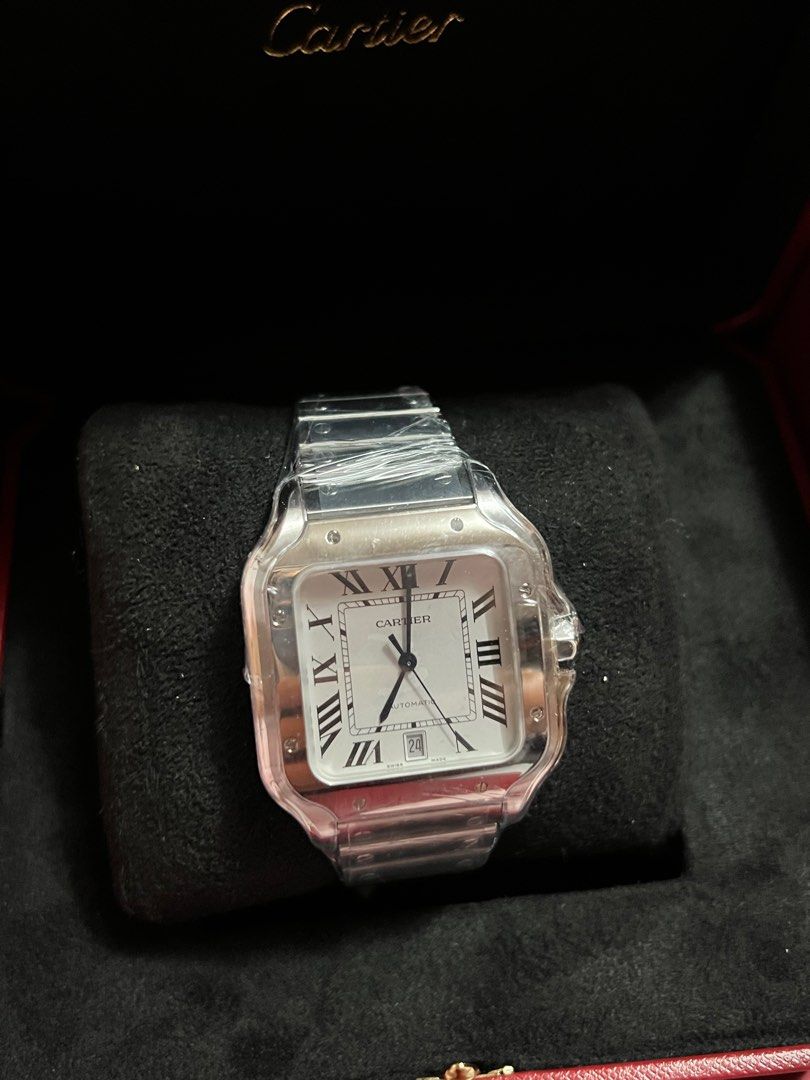 Cartier Santos (Category: Luxury Watches) located in Mandaluyong City. Submitted by treasureeverythingph (Listing ID 1380412280, Image 1). Description: Cartier Santos Large 2025 WSSA0018 Brand new Complete 440k Possible meet up area: Mandaluyong or Makati.