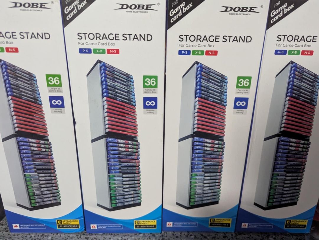 DOBE 36 Slot Game Disc Storage Stand (Category: Cases & Covers) located in Marikina City. Submitted by _namelessking_ (Listing ID 1380302505, Image 2). Description: Selling my Dobe storage stands for game disc cases. Items are pre-owned but well taken care of. I’ll clean them and box them before handing them over. Price: ₱450 each (400 each if you are going to buy 2 or more) Capacity: Holds up to 36 game disc cases Compatible with: PS3, PS4, PS5,