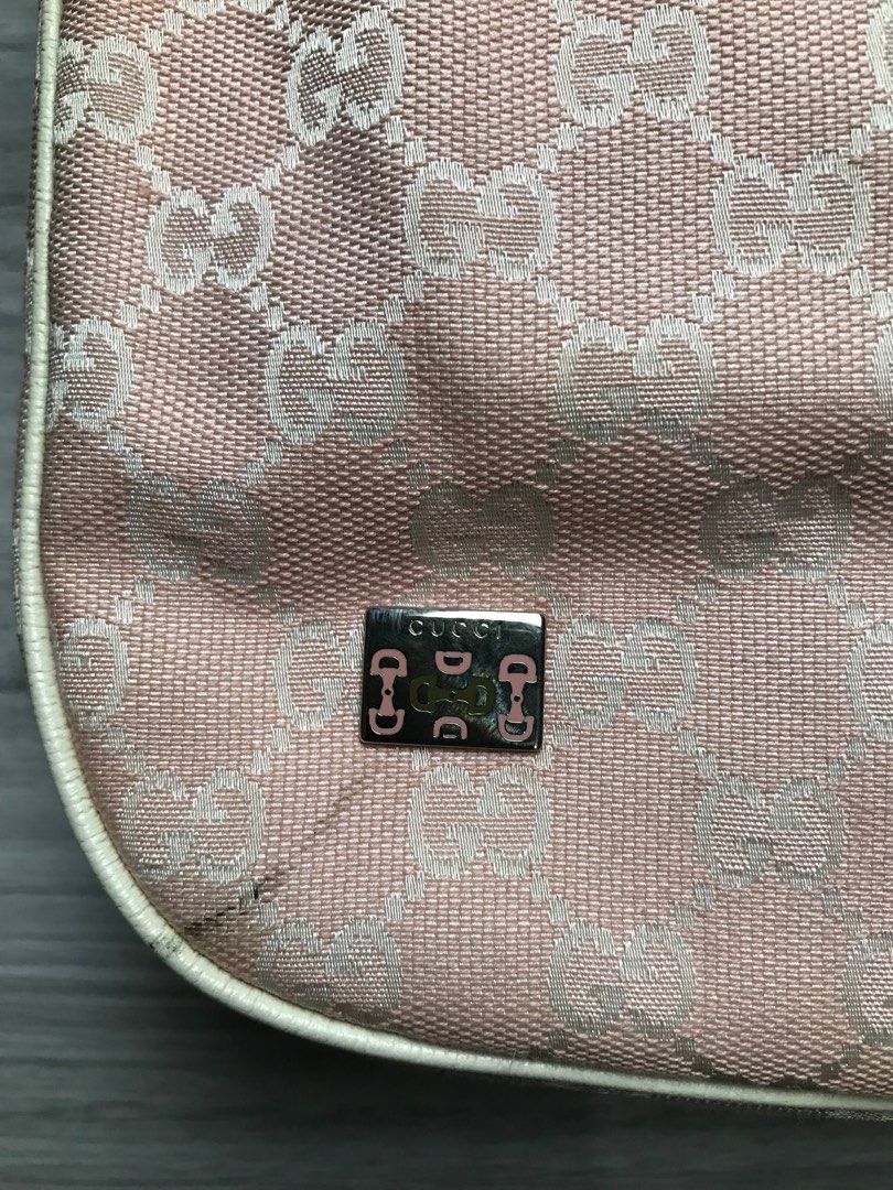 Gucci GG Monogram Croissant Hobo Bag (Category: Luxury Bags & Wallets) located in Cabanatuan. Submitted by cabsygoods (Listing ID 1380433916, Image 3). Description: Gucci GG Monogram Croissant Hobo Bag Very good condition Issue removable stain Color rate 9/10 Dm to purchase! 📩.