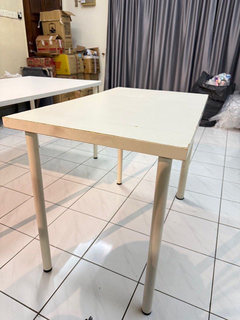 IKEA Table (Category: Tables & Sets) located in Kuala Lumpur. Submitted by adinayasmin (Listing ID 1380466090, Image 2). Description: 🪑 IKEA LINNMON Table with ADILS Legs (White) 🪑 Simple and functional table – perfect for study, work, or home office! 📌 Brand: IKEA 📌 Model: LINNMON table top with ADILS legs 📌 Color: White 📌 Size: Approx. 100cm (L) x 60cm (W) x 74cm (H).
